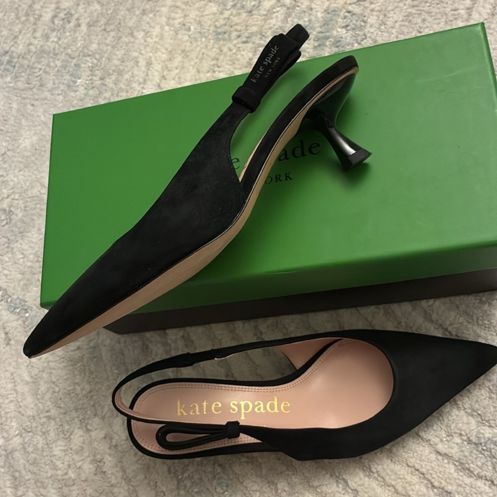 kate spade Black Pointed Slingback Pumps - Picture 3 of 9